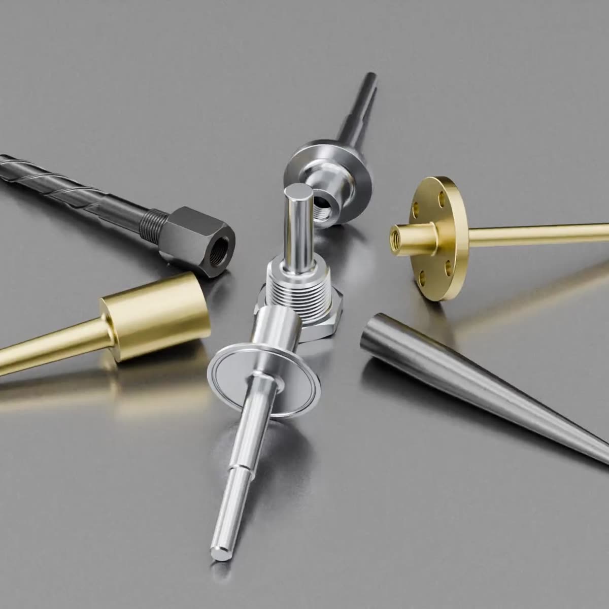 SensorComp thermowells in stainless steel and brass